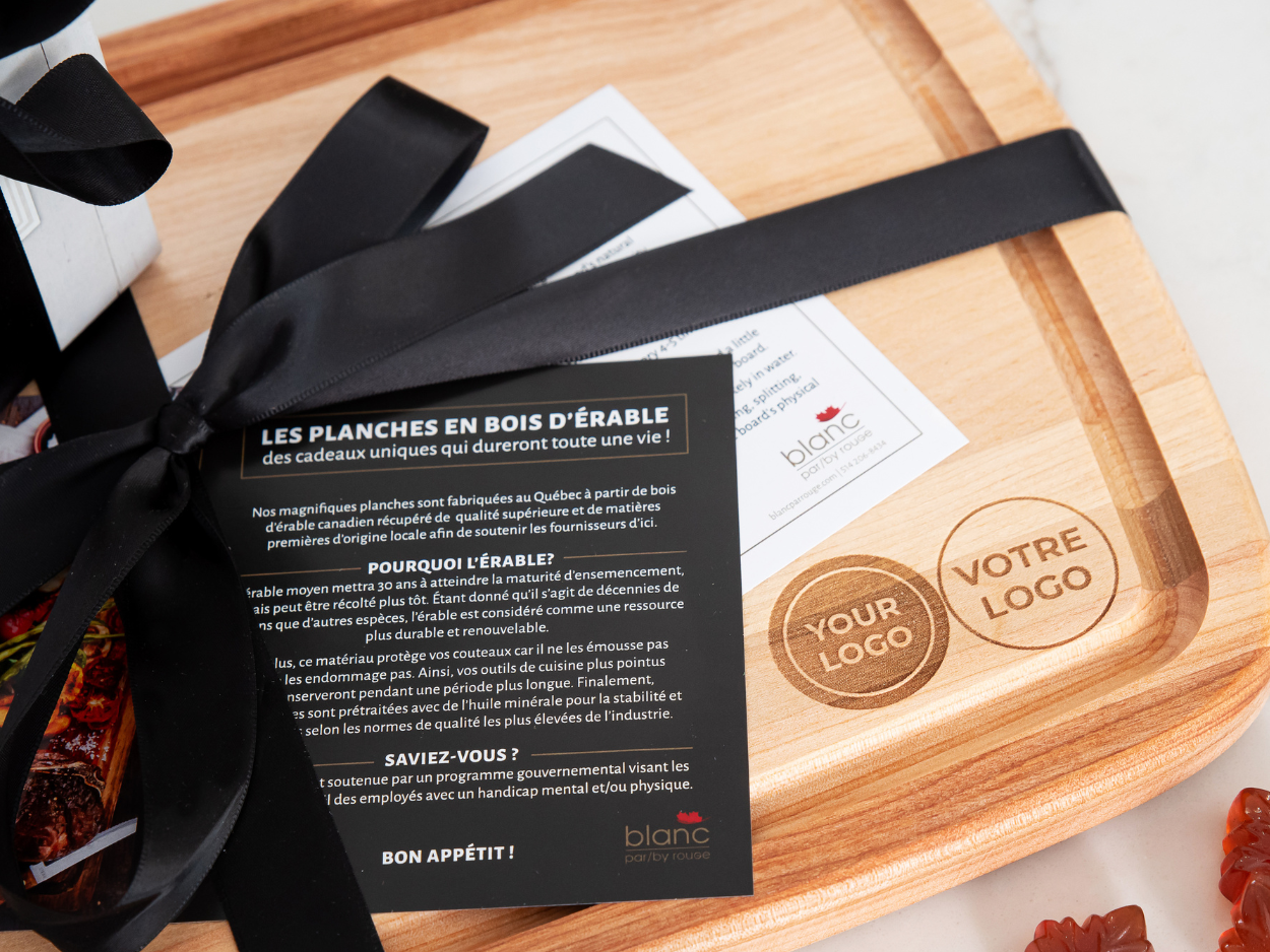 Cadeaux de Noël : Une mission inclusive, les planches en bois d’érable