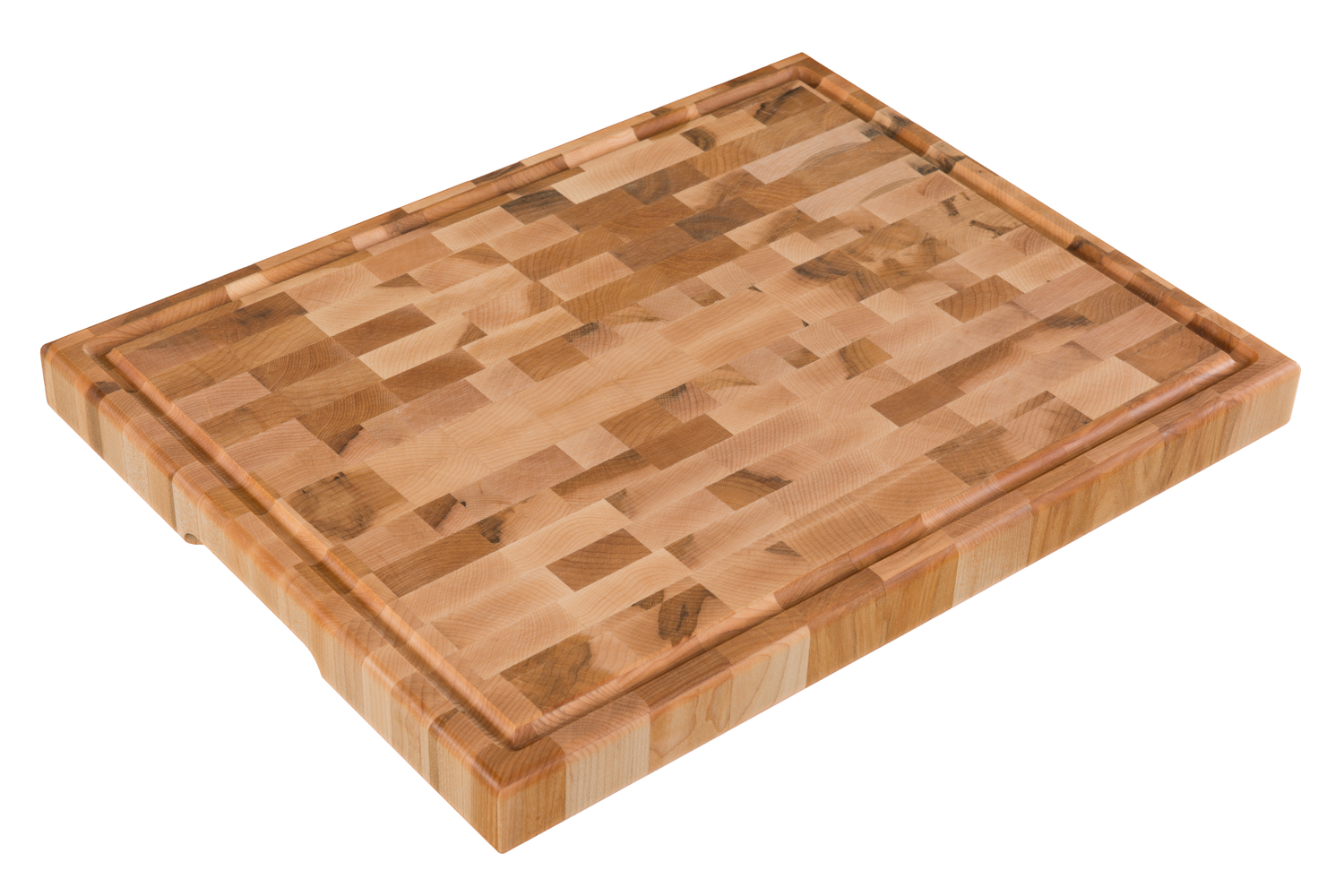 Dicing block with groove, recessed handles and rubber feet (14 x 18 x 1.5 in)
