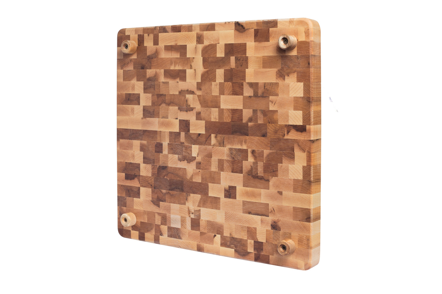 Bloc à dépecer avec poignées creusées et pattes en bois (16 x 16 x 1.5 po)