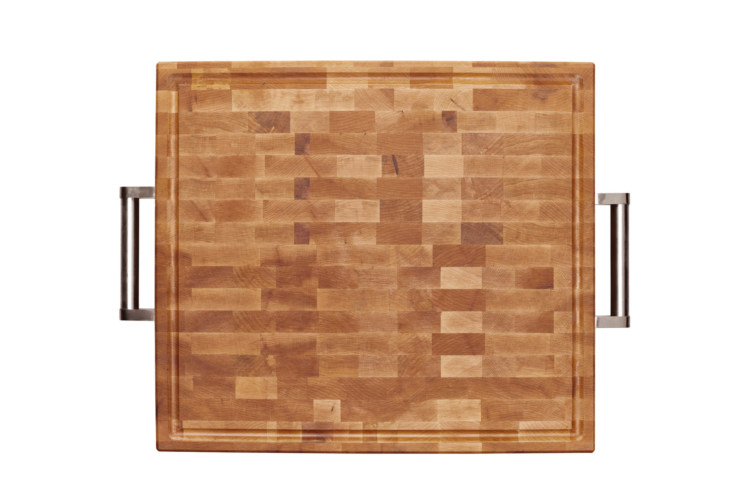 Bloc à dépecer avec poignées en stainless et pattes en bois (16 x 18 x 2 po)