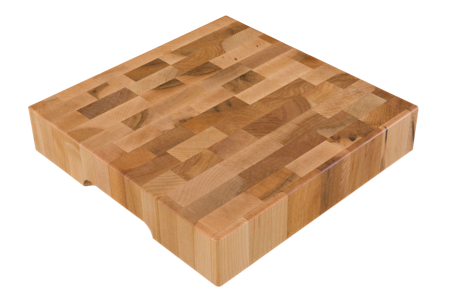 Bloc à dépecer avec poignées renforcées et pattes en caoutchouc (10 x 10 x 2 po)- blanc par rouGe personnalisable avec votre logo