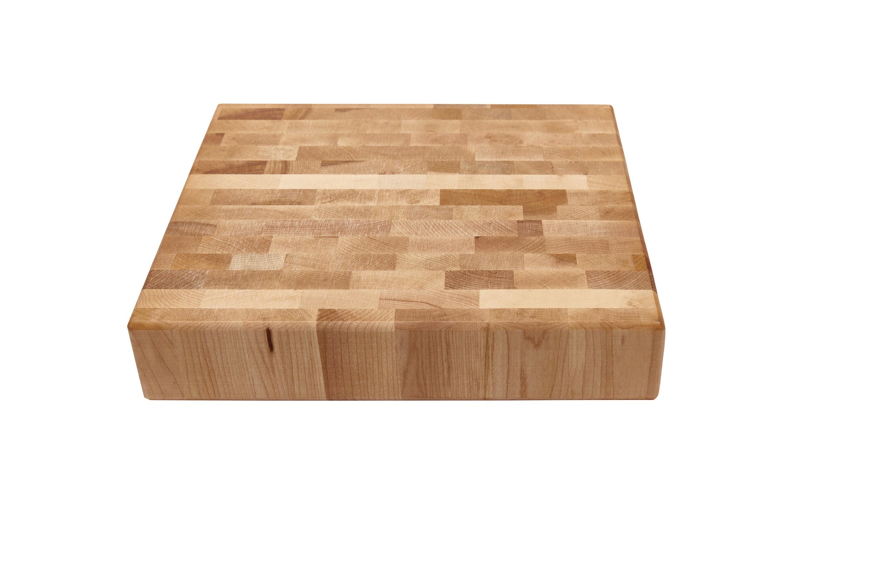 Bloc à dépecer avec poignées renforcées et pattes en caoutchouc (12 x 12 x 2 po)- blanc par rouGe personnalisable avec votre logo