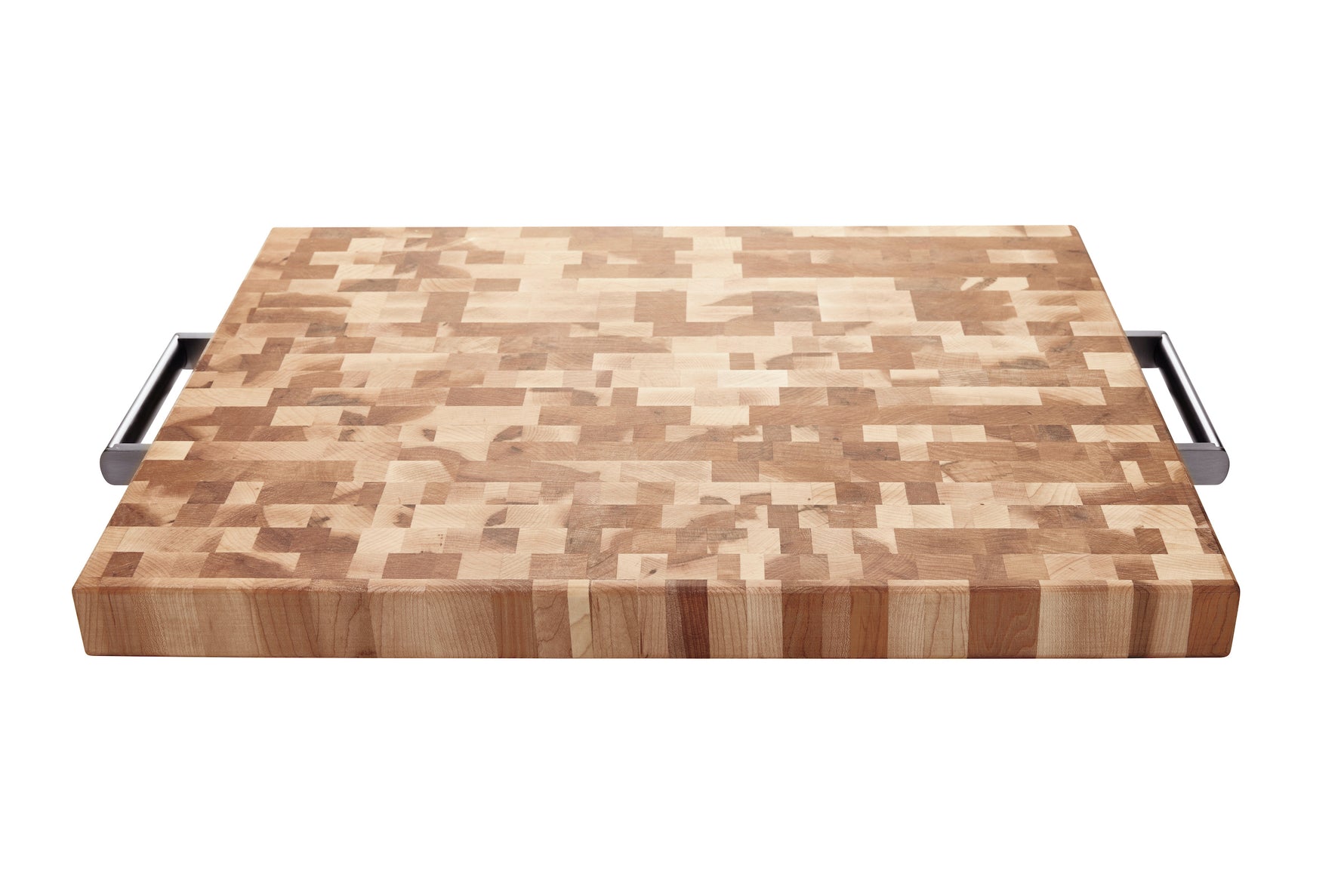 Bloc à dépecer avec poignés en acier inoxydable et pattes en caoutchouc (16 x 20 x 1.5 po)- blanc par rouGe personnalisable avec votre logo