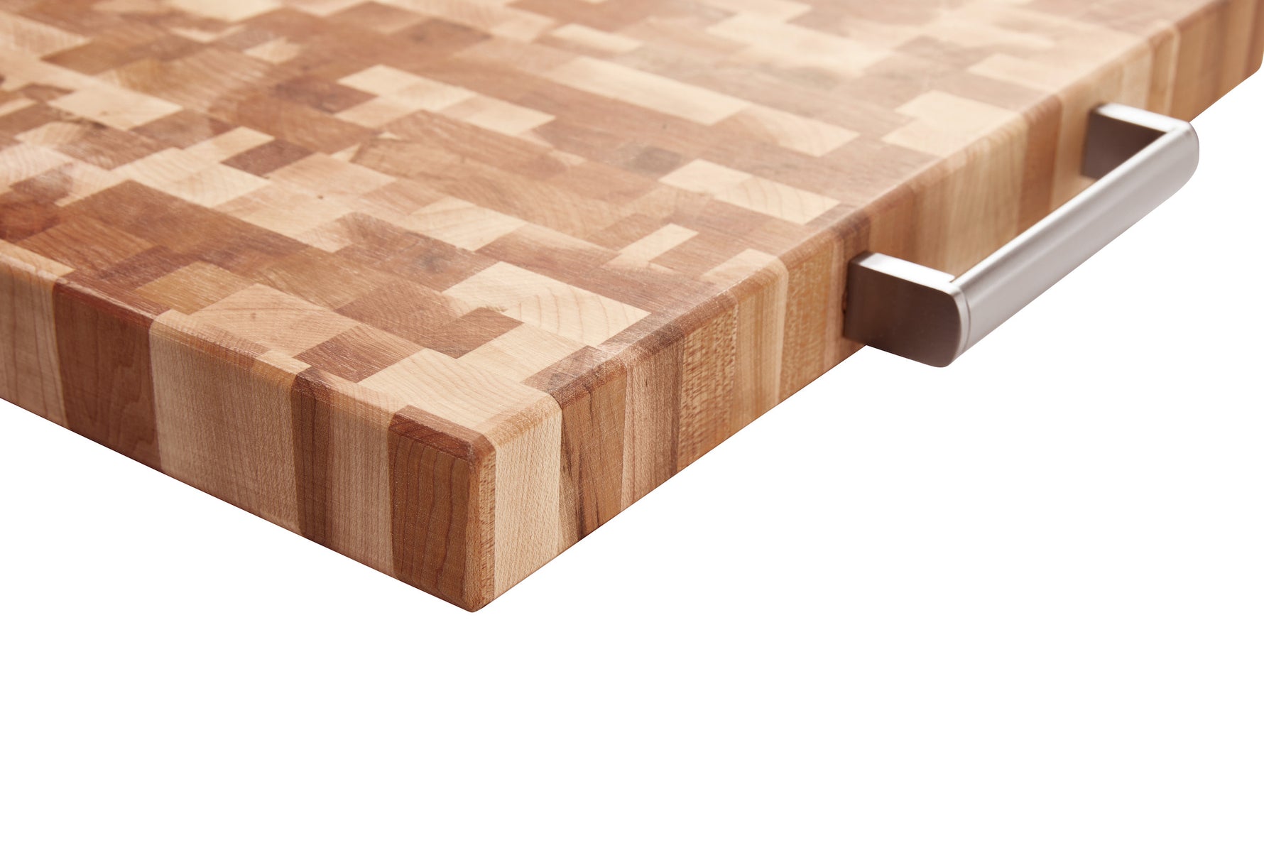 Bloc à dépecer avec poignés en acier inoxydable et pattes en caoutchouc (16 x 20 x 1.5 po)- blanc par rouGe personnalisable avec votre logo