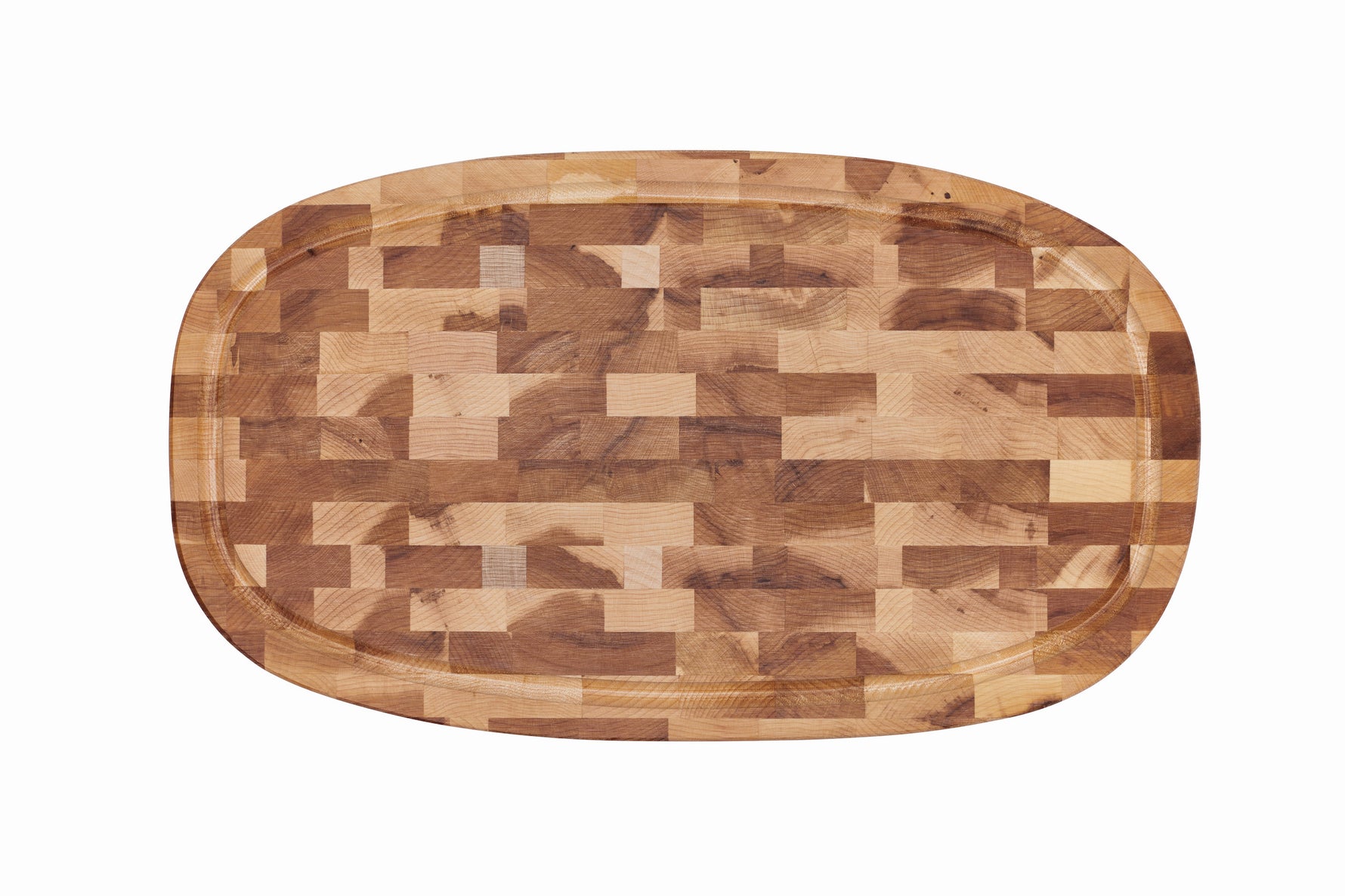 Bloc à dépecer oval avec rainure et poignées creusées (10.5 x 18.5 x 1.25 po)- blanc par rouGe personnalisable avec votre logo