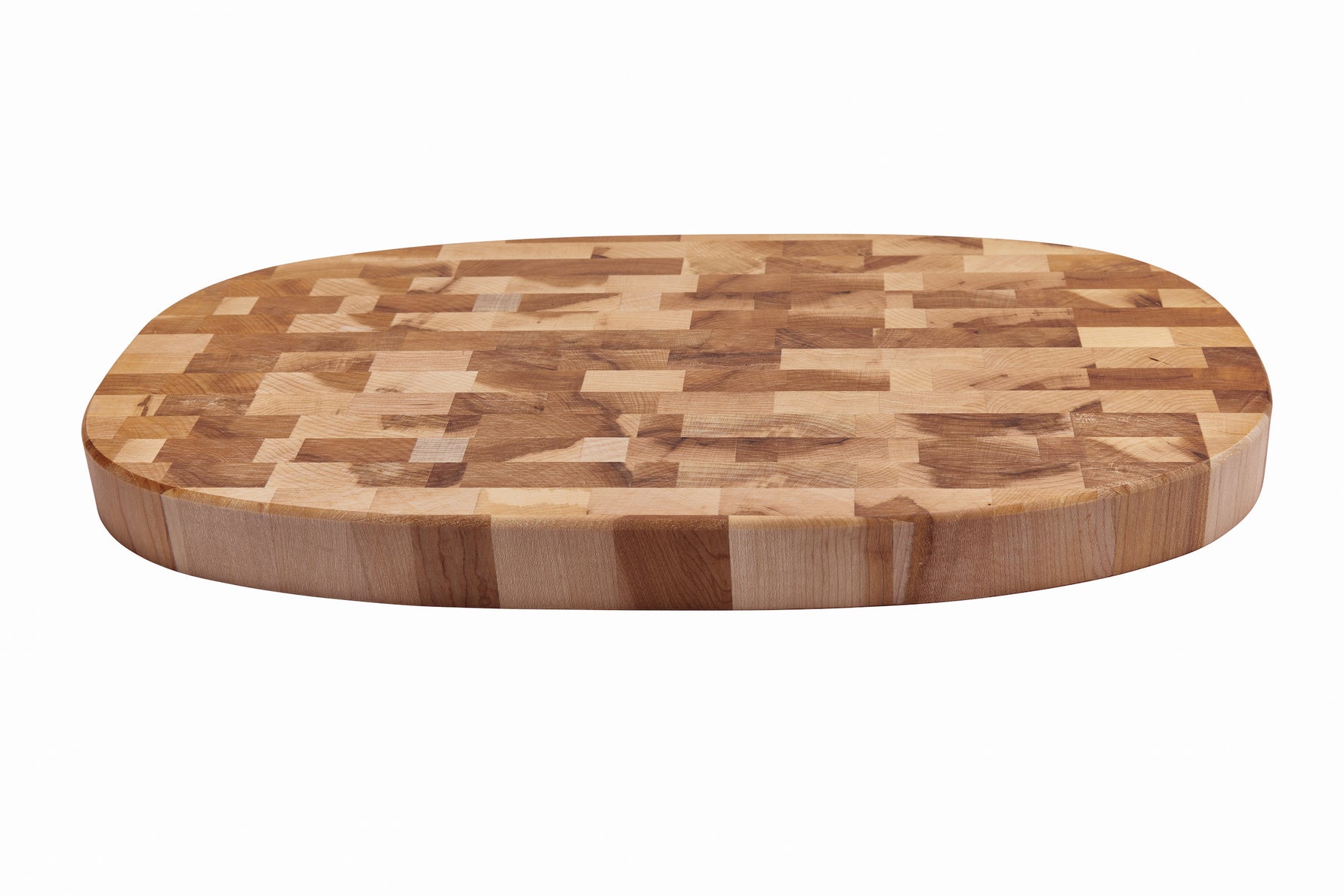 Bloc à dépecer oval avec rainure et poignées creusées (10.5 x 18.5 x 1.25 po)- blanc par rouGe personnalisable avec votre logo