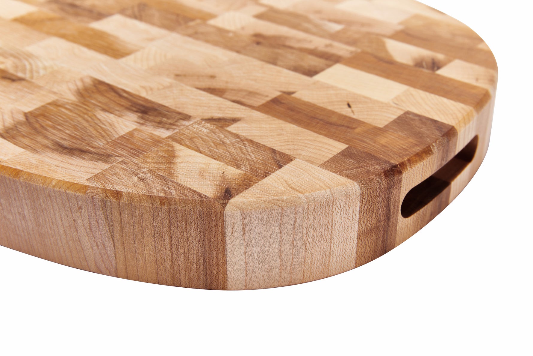 Bloc à dépecer oval avec rainure et poignées creusées (10.5 x 18.5 x 1.25 po)- blanc par rouGe personnalisable avec votre logo