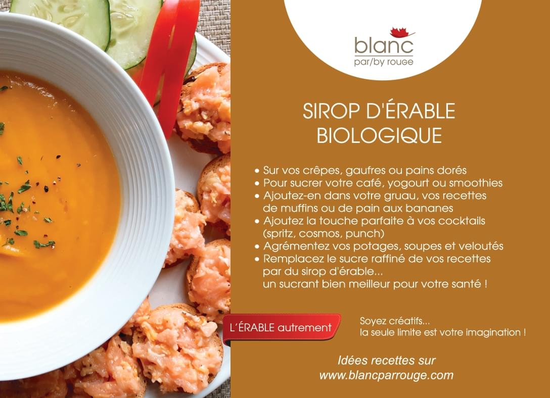 FICHE RECETTESIROP D'ÉRABLE BIOLOGIQUE 5 x 7 français