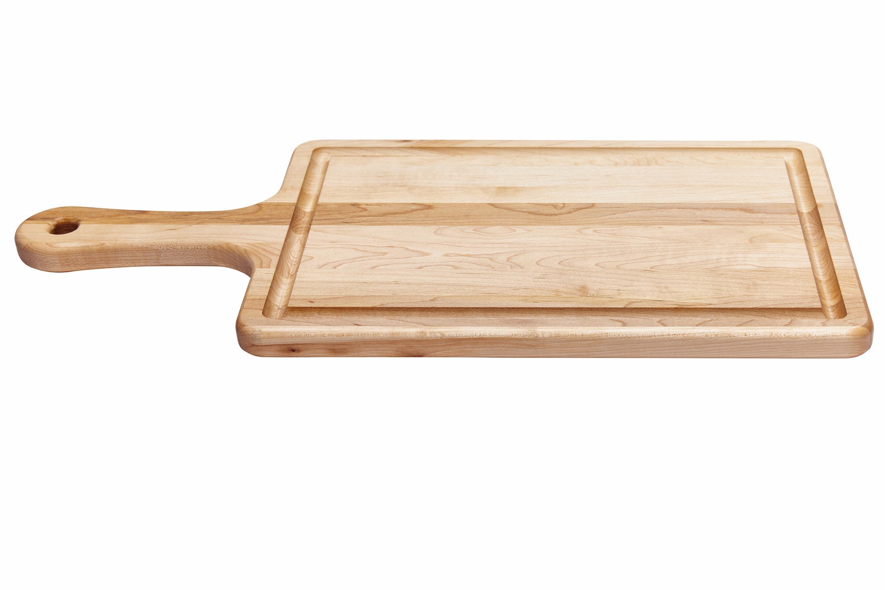 Planche à découper à poignée avec rainure (10 x 20 x 0.75 po)- blanc par rouGe personnalisable avec votre logo