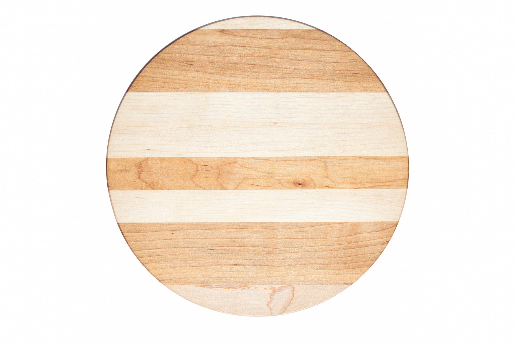 Planche à découper ronde avec rainure (11 po x 0.75 po)- blanc par rouGe personnalisable avec votre logo