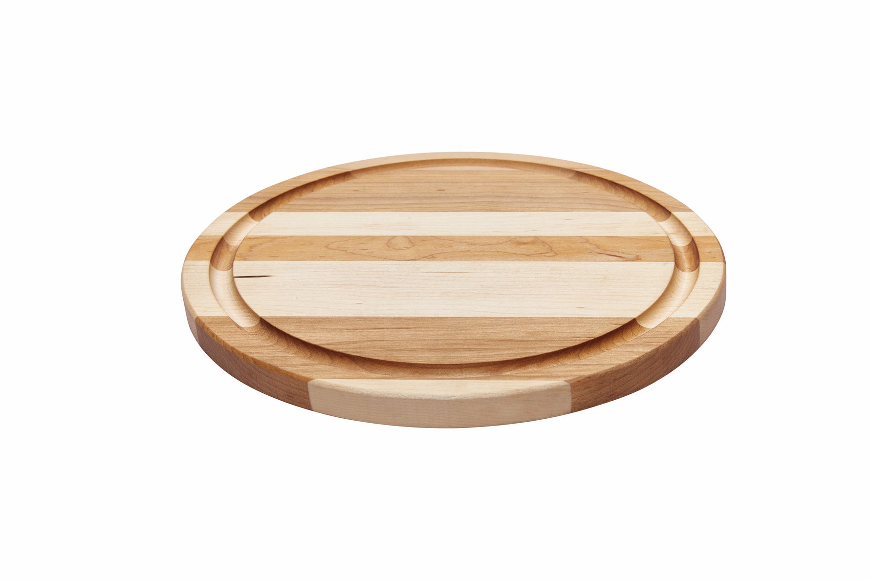 Planche à découper ronde avec rainure (11 po x 0.75 po)- blanc par rouGe personnalisable avec votre logo