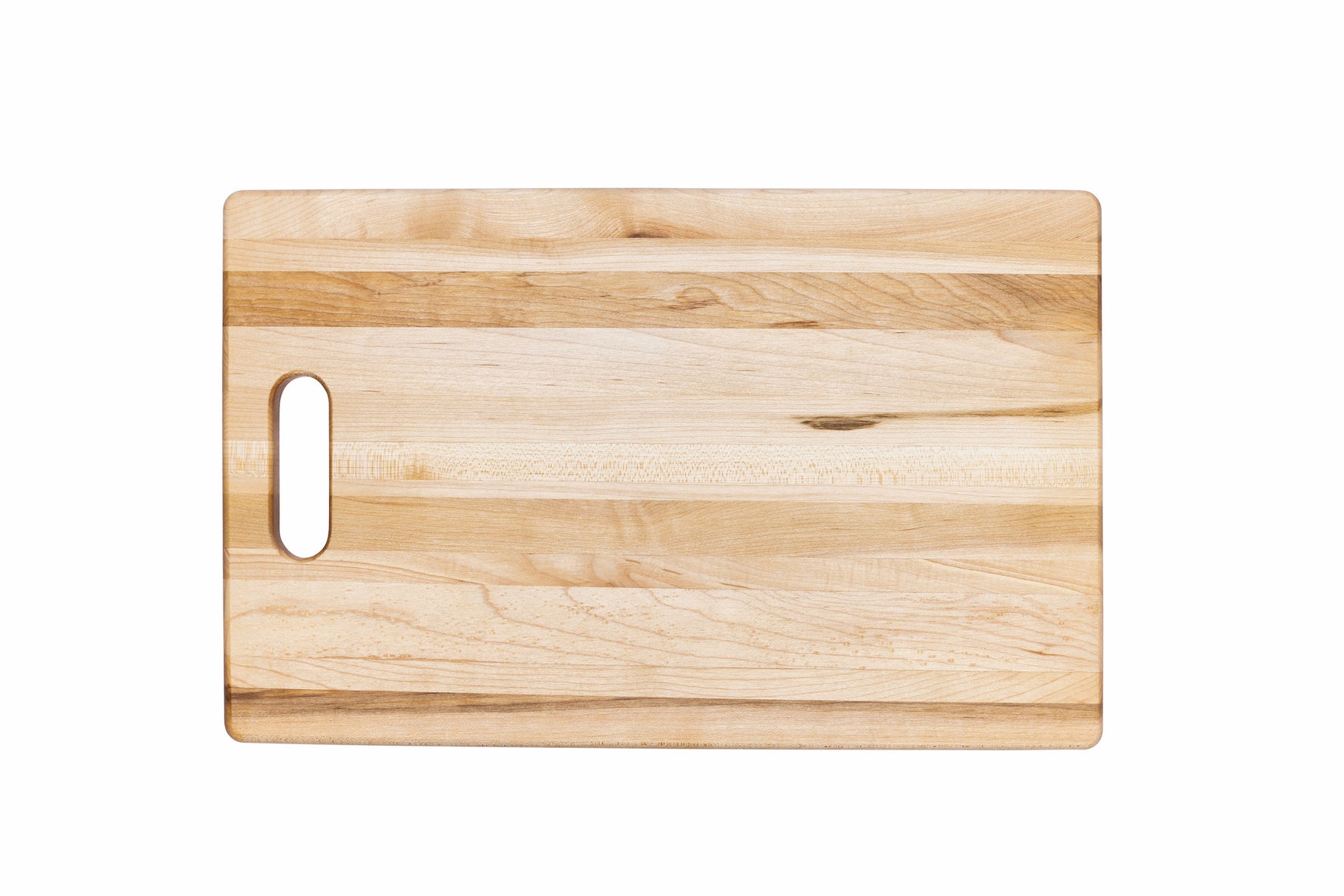 Planche à découper utilitaire avec poignée découpée et rainures à miettes de pain (10 x 16 x 0.75 po)- blanc par rouGe personnalisable avec votre logo