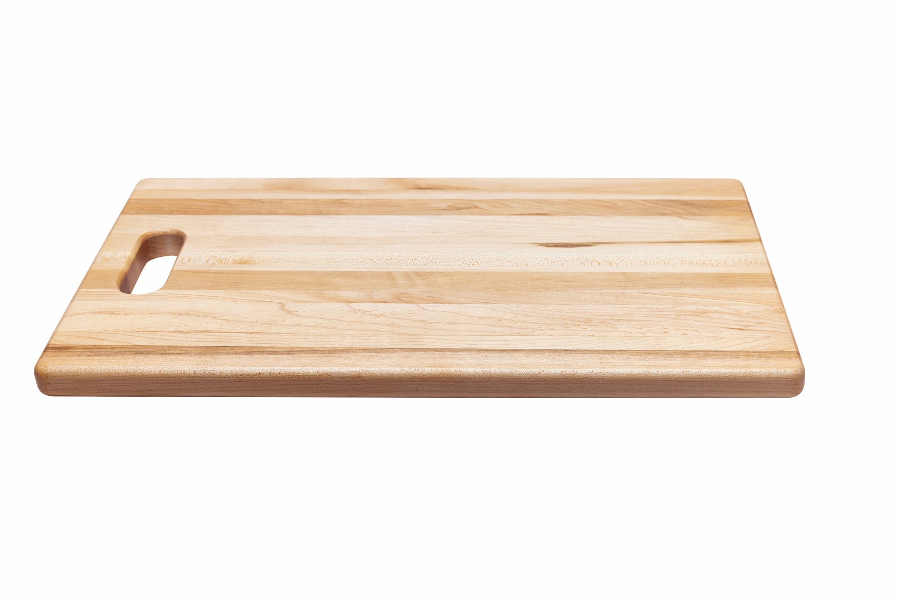 Planche à découper utilitaire avec poignée découpée et rainures à miettes de pain (10 x 16 x 0.75 po)- blanc par rouGe personnalisable avec votre logo