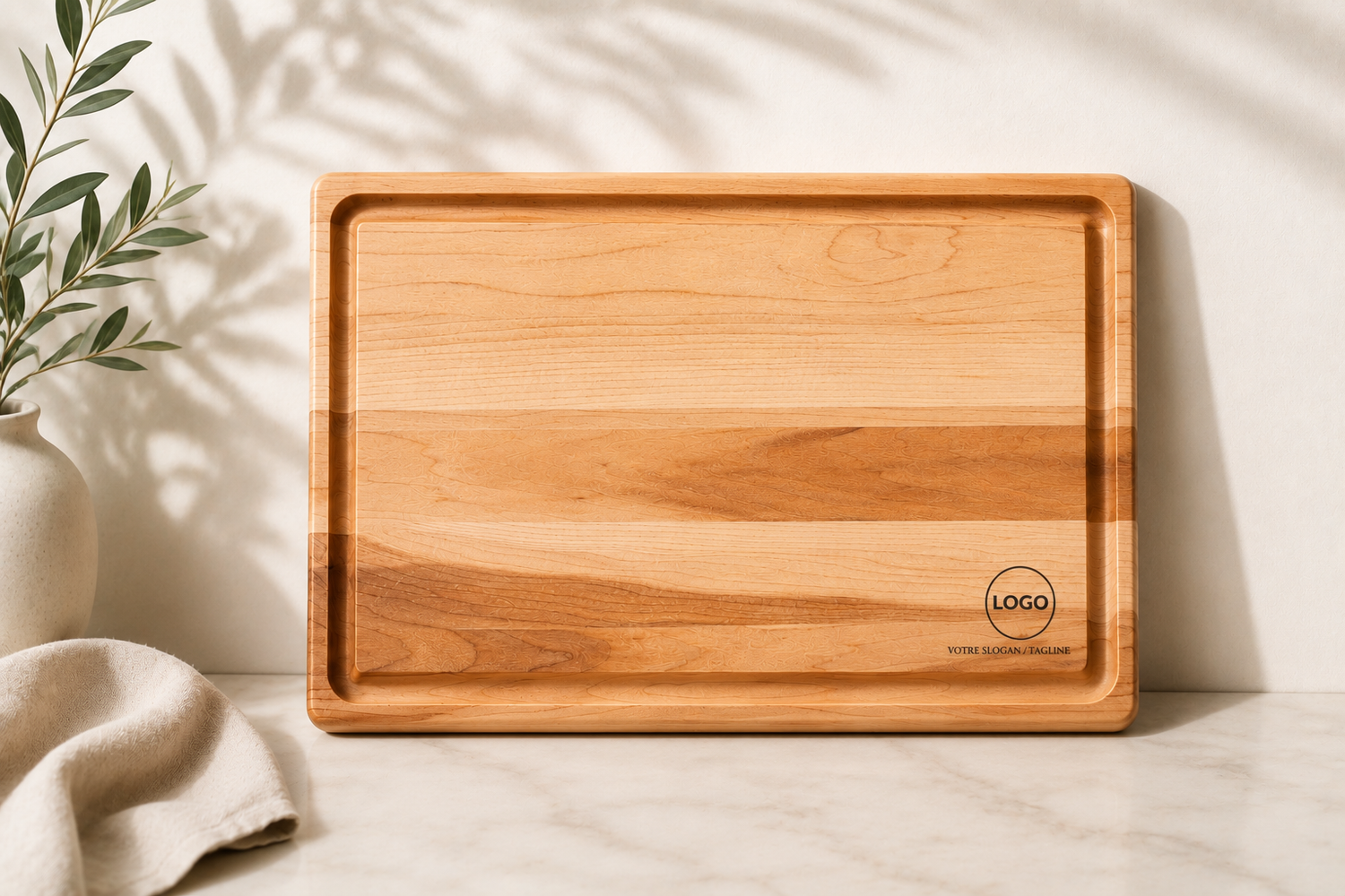 Planche à découper utilitaire en érable avec rainure (10 x 14 x 0.75 po)