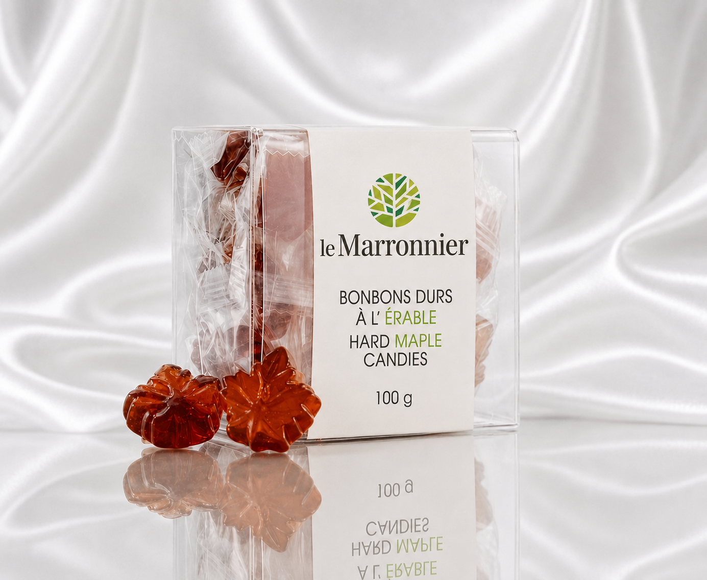 Boite personnalisée de bonbons durs à l'érable - 100g