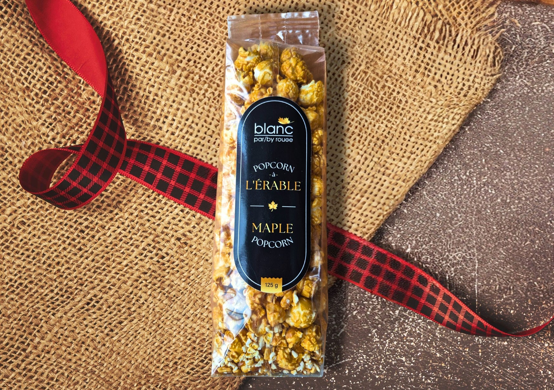 popcorn a l&rsquo;erable local fait au quebec 125g cadeau corporatif