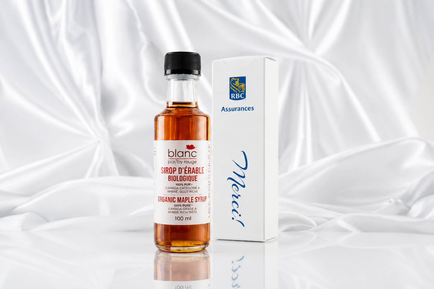 Sirop d'érable 100% pur et biologique dans son boîtier personnalisé