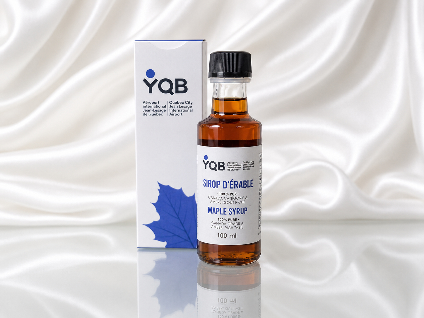 Sirop d'érable 100% pur et biologique avec étiquette personnalisée dans son boîtier personnalisé